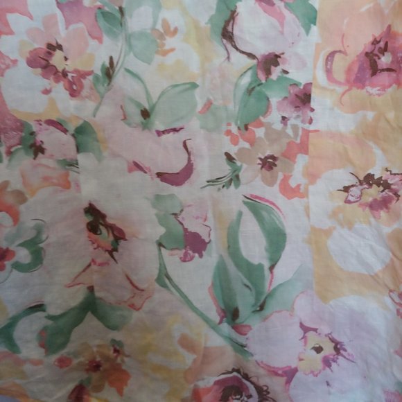 Ralph Lauren watercolor pastel floral button down 100% linen shirt size L - Picture 8 of 14